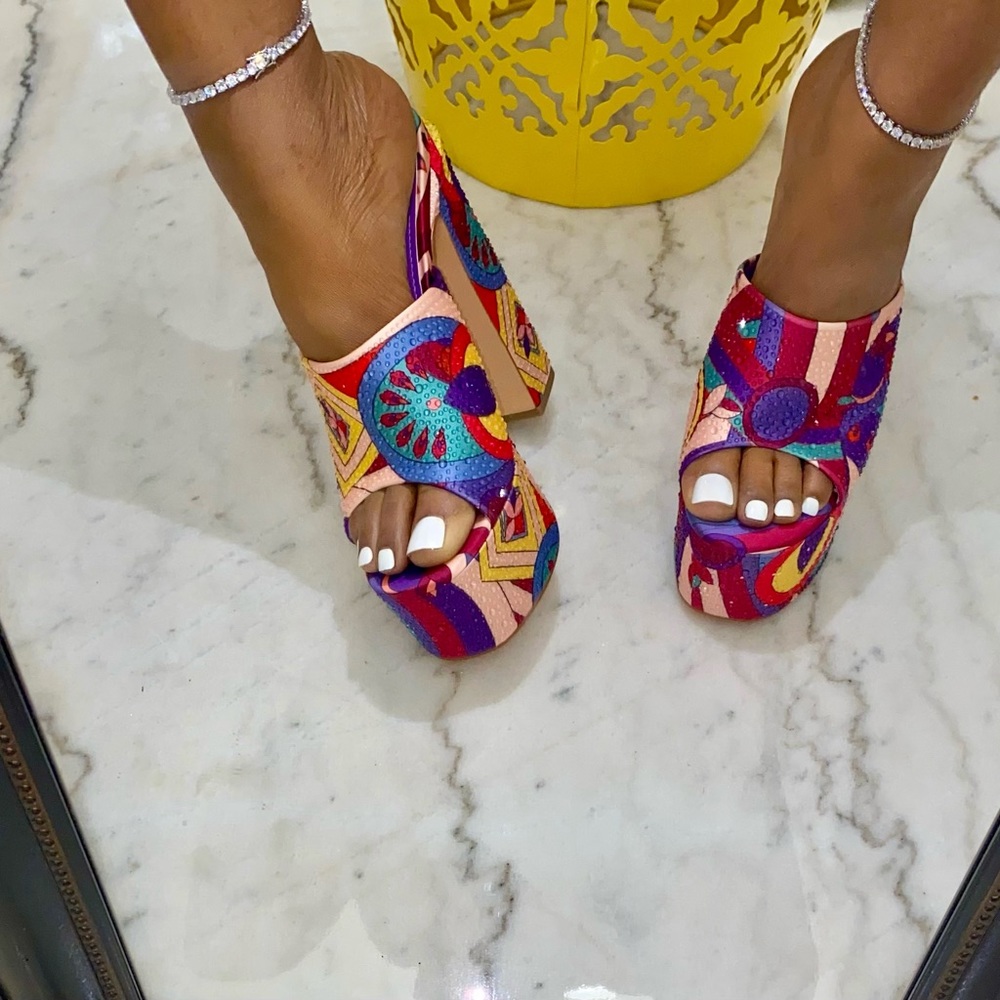 Capri 💜✨ Platform Rhinestone Heels